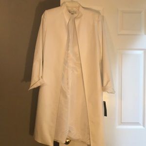 White Tahari Knee Length Blazer/Coat
